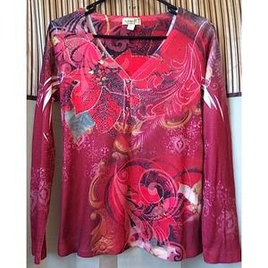 One World - Red Sublimation w/ Rhinestone Accents